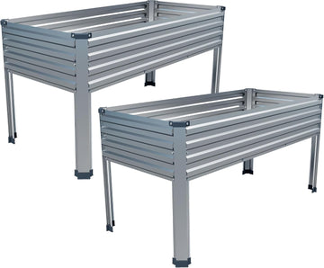 Galvanized Raised Garden Bed with Legs,2PCS 48×24×30in Elevated Planter Box for Backyard,Outdoor Garden, Patio
