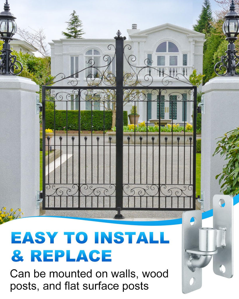 5/8" Wall Mount Gate Hinges 2Set, Heavy Duty Farm Gate Hinges 4Pcs