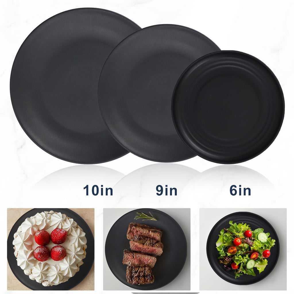 Wheat straw dinnerware sets of 40-10 inches plates, 9 inches plates, 6inches snack plate, 26oz bowls, 12oz cups