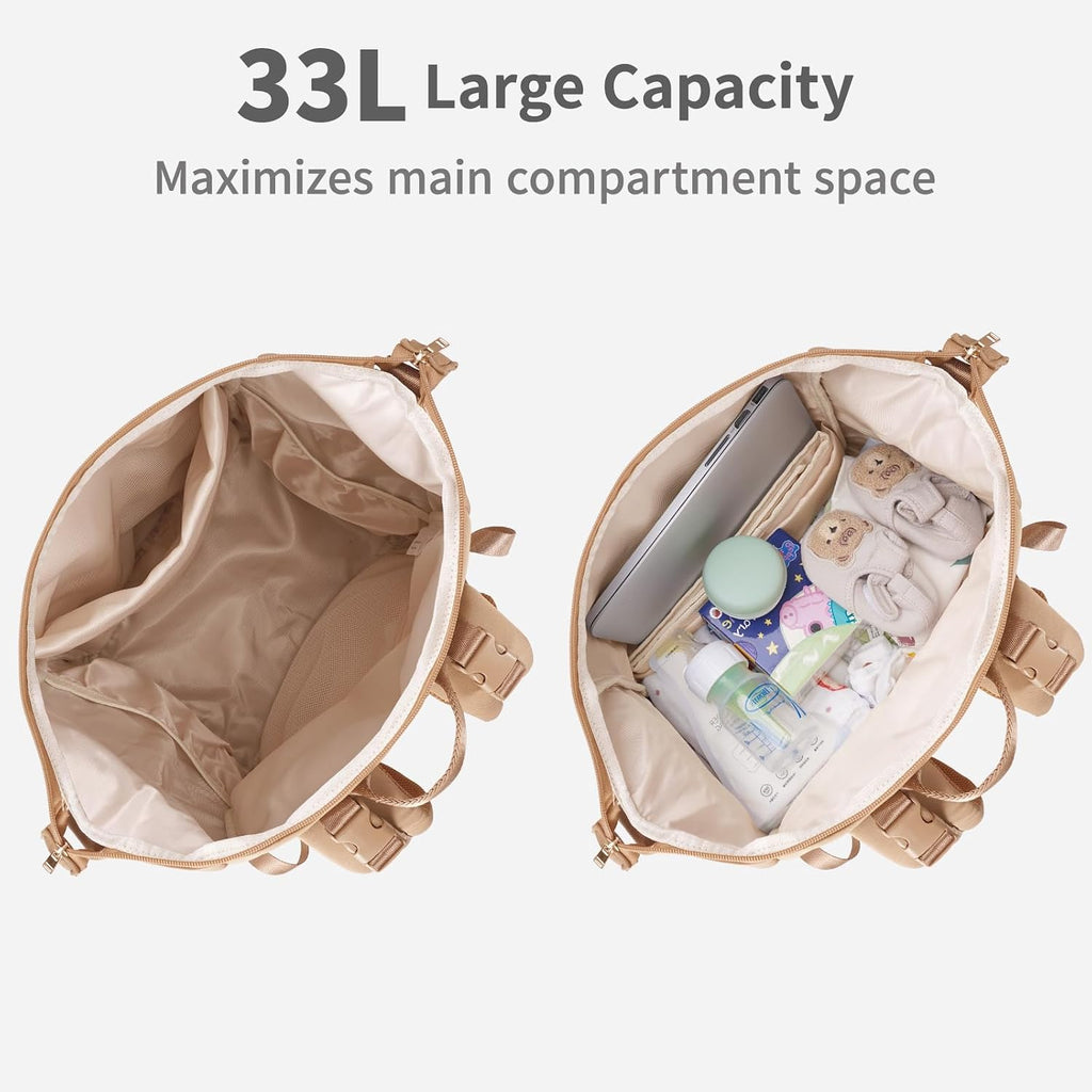 Neoprene Diaper bag Backpack Waterproof Baby Changing Bags for Mom and Dad with Changing Pad Large Travel Maternity