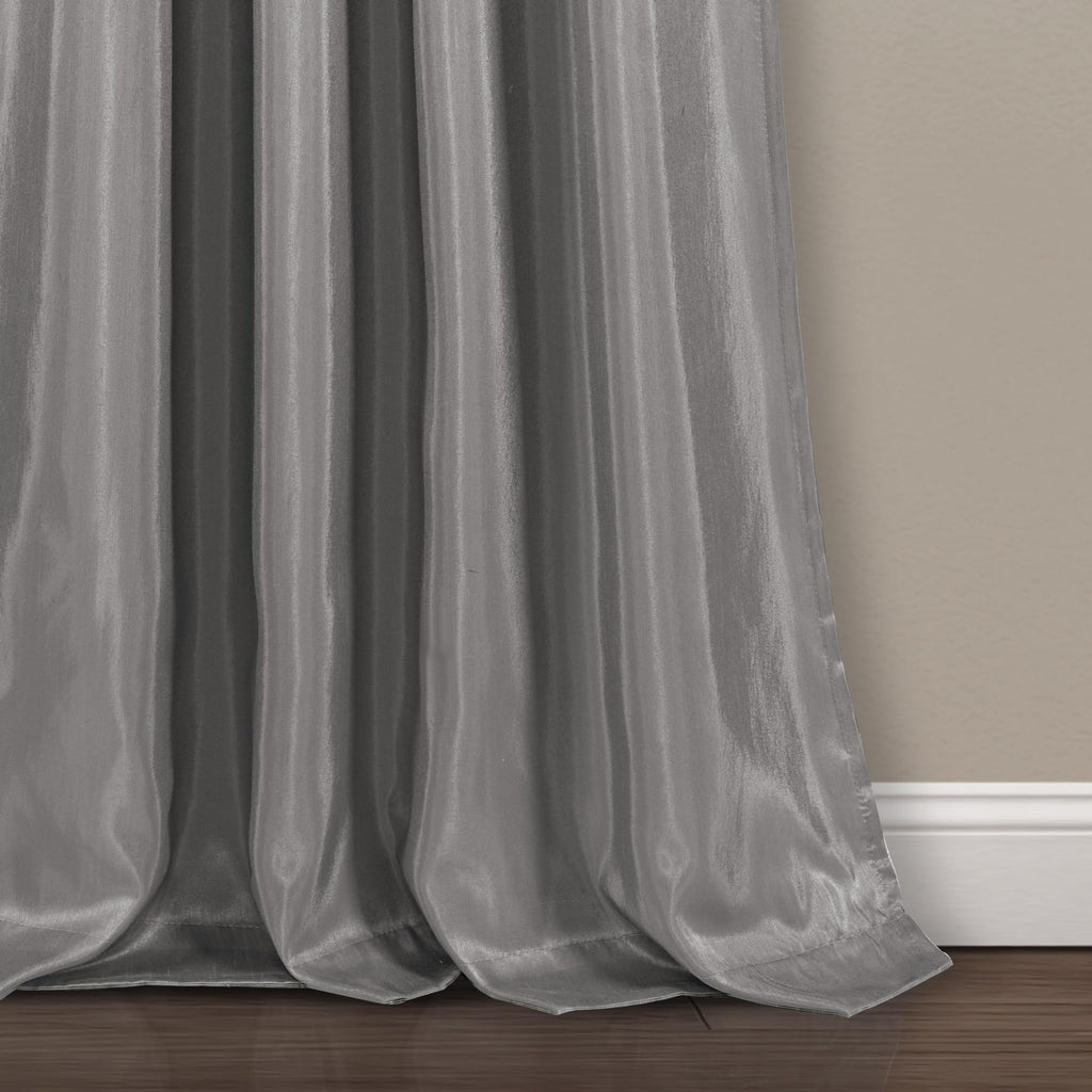 Night Sky Window Curtain Panel, Single 42"W x 84"L Black & Gray - Sequin Backdrop Curtain - Room Darkening Curtains