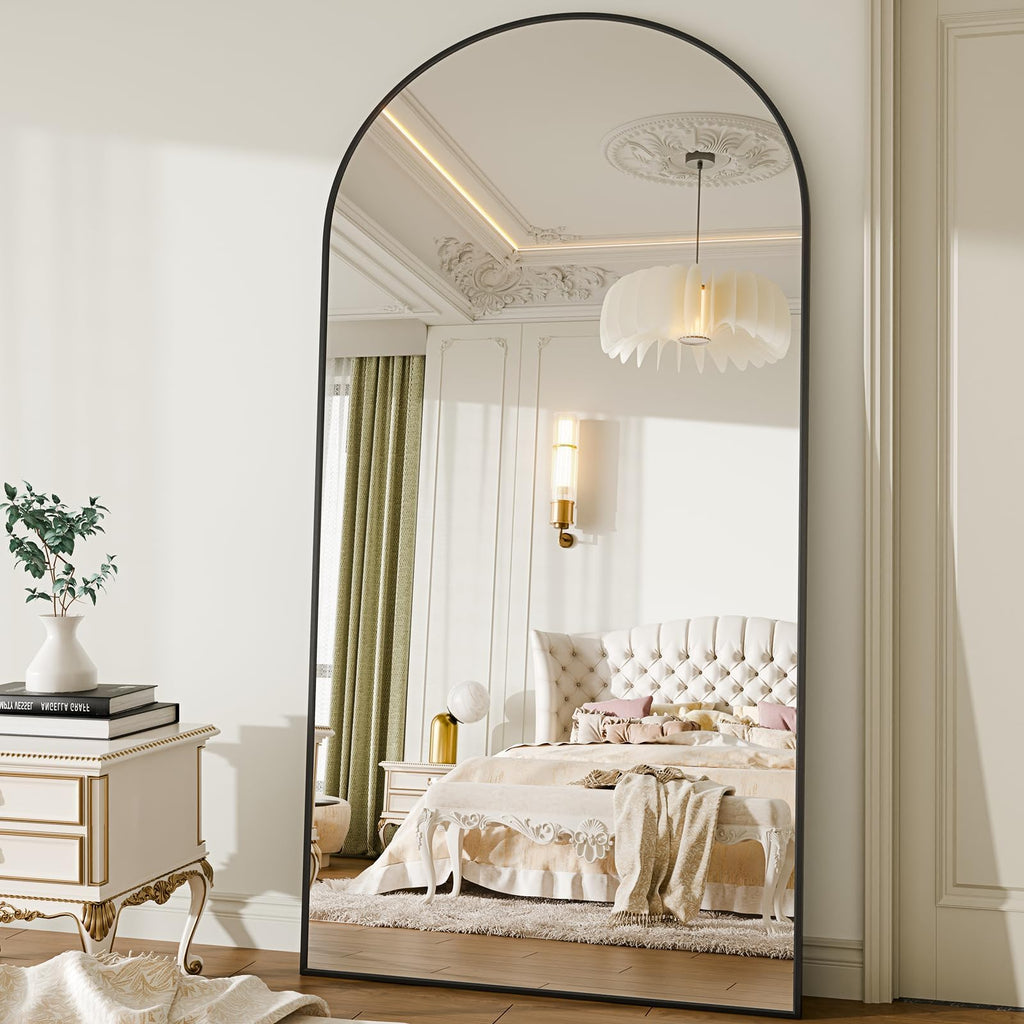 81"×41" Floor Mirror Full Length Arched Full Length Mirror Black