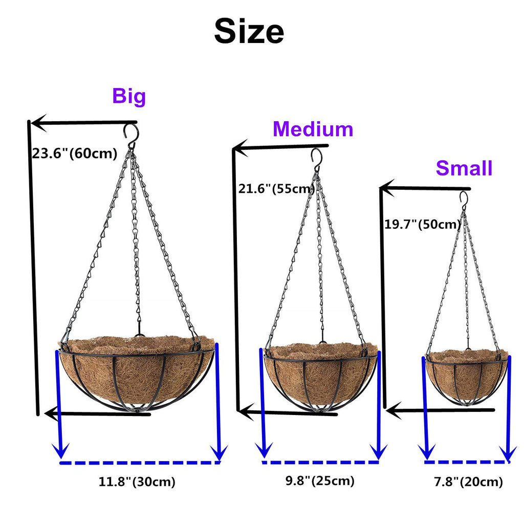 Silk Flower Chain Hanging Basket Flowerpot Artificial Daisy Fake Flowers Purple (Medium Basket)