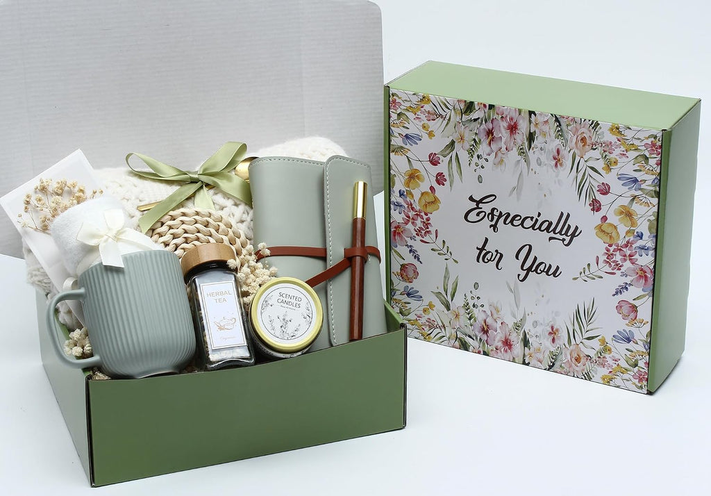 Sage Green Gift Box for Women,Self Care Birthday Relaxing Spa Set Get Well Soon Gifts for Christmas,Thinking of You