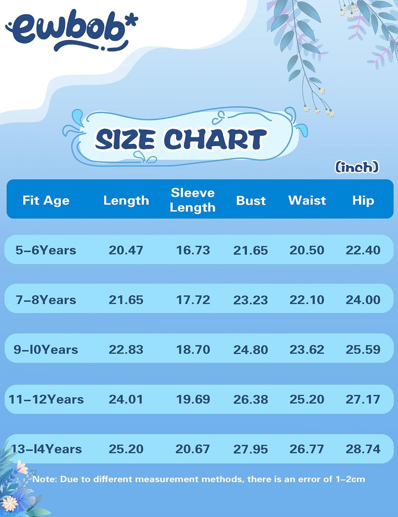 Girls Rash Guard Swimsuits with UPF 50+ Long Sleeve Swimwear