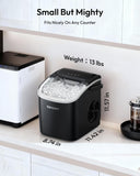 Countertop Ice Maker Machine with Handle, 26lbs in 24Hrs, 9 Ice Cubes Ready in 6 Mins, Auto-Cleaning Portable Ice