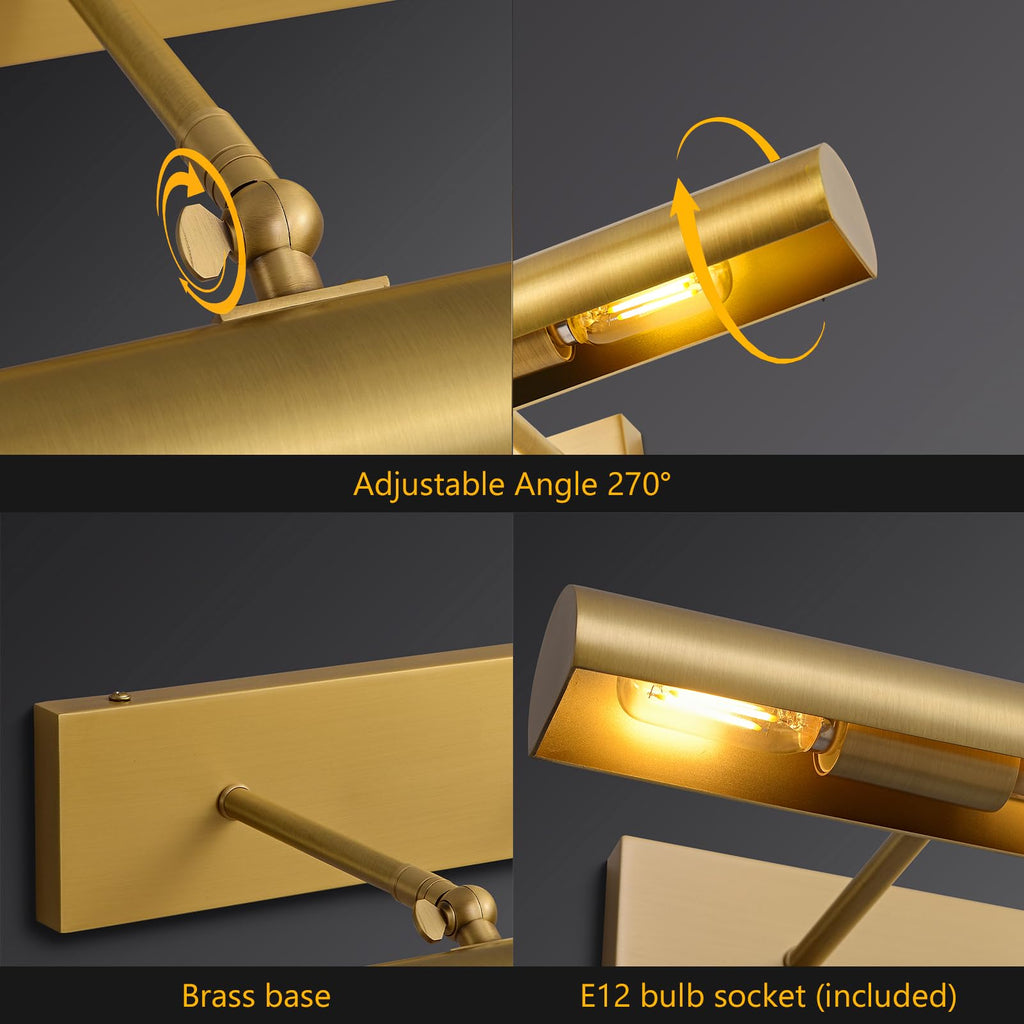 24 inch Hardwired Picture Light Brass Picture for Wall