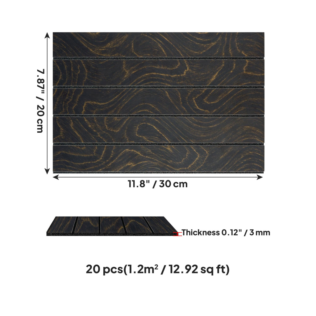 Peel and Stick 3D Wall Panels, Wood Grain, 20 Pack