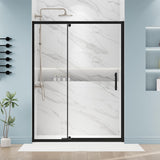 50-54.in W x 72.in Semi-Frameless Pivot Shower Door, Adjustable Swing Glass Shower Door
