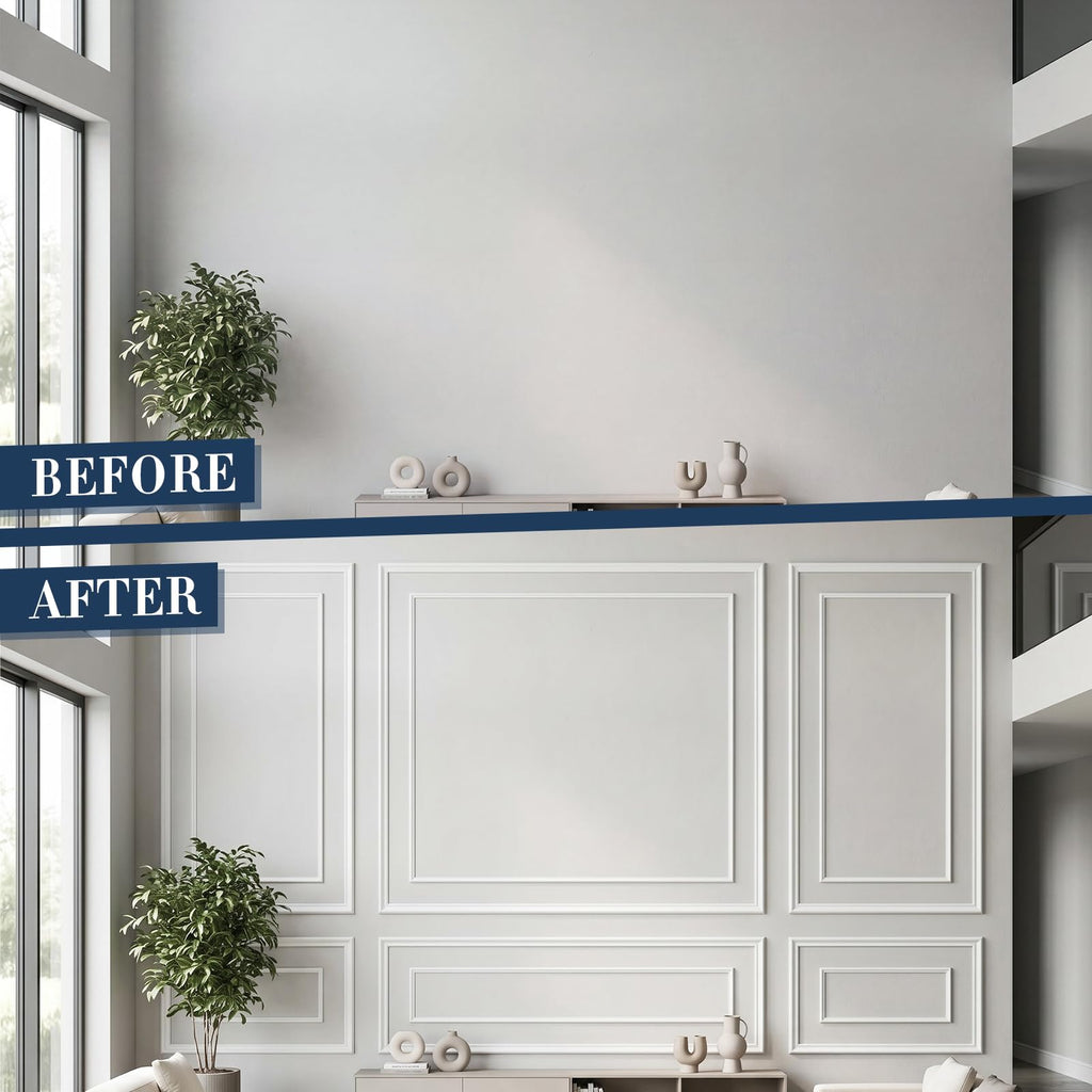 6 Pcs Pre Cut Wall Molding Set, Excludes Adhesives(Classic)