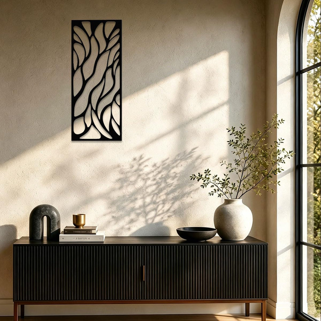 Abstract Wavy Organic Pattern Metal Wall Art Metal Outdoor Decor Metal Signs Modern Minimalist Elegant Wall