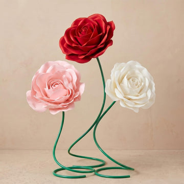 3 Pcs 5ft Large Rose Flowers Multicolor Giant Artificial Rose