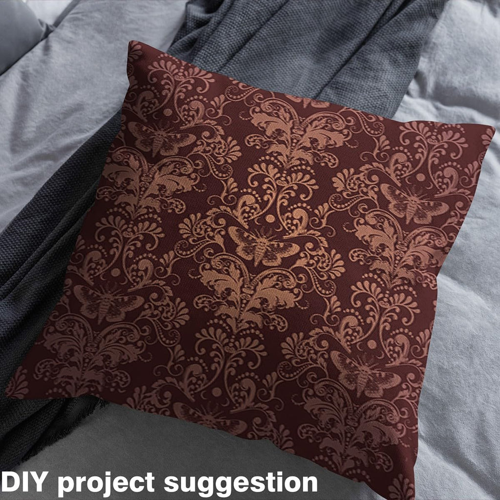 Damask Decorative Fabric 2 Yards Ombre Moth Upholstery Fabric Gothic Vintage Floral Fabrics by The Yard Oriental