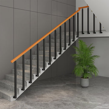 34/36/38/40/42in Side Mount Stair Railing Posts, Indoor Outdoor 270°Adjustable Metal Baluster Post, Staircase