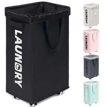 75L Roling Dirty Clothes Hamper with Removable Wash Bag