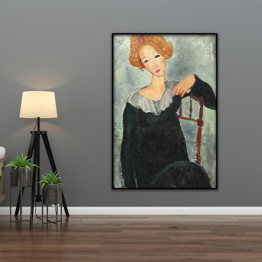 Amedeo Modigliani Poster - Women With Red Hair Canvas Wall Art - Portraits of Famous People - Copy of Famous