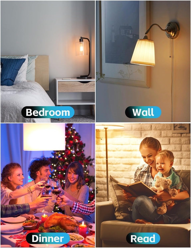 Edison Bulbs E26 LED Bulb 60 Watt Equivalent, Vintage LED Light Bulbs CRI90+ ST19, Dimmable Clear Light Bulbs (2700K