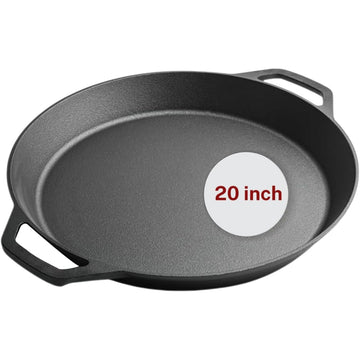 Extra Large Pre-Seasoned 20 Inch Cast Iron Skillet, Double Handle