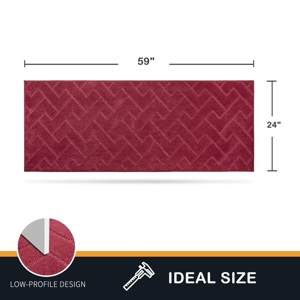 Hallway Runner Rug, 24" x 59", Cherry Red