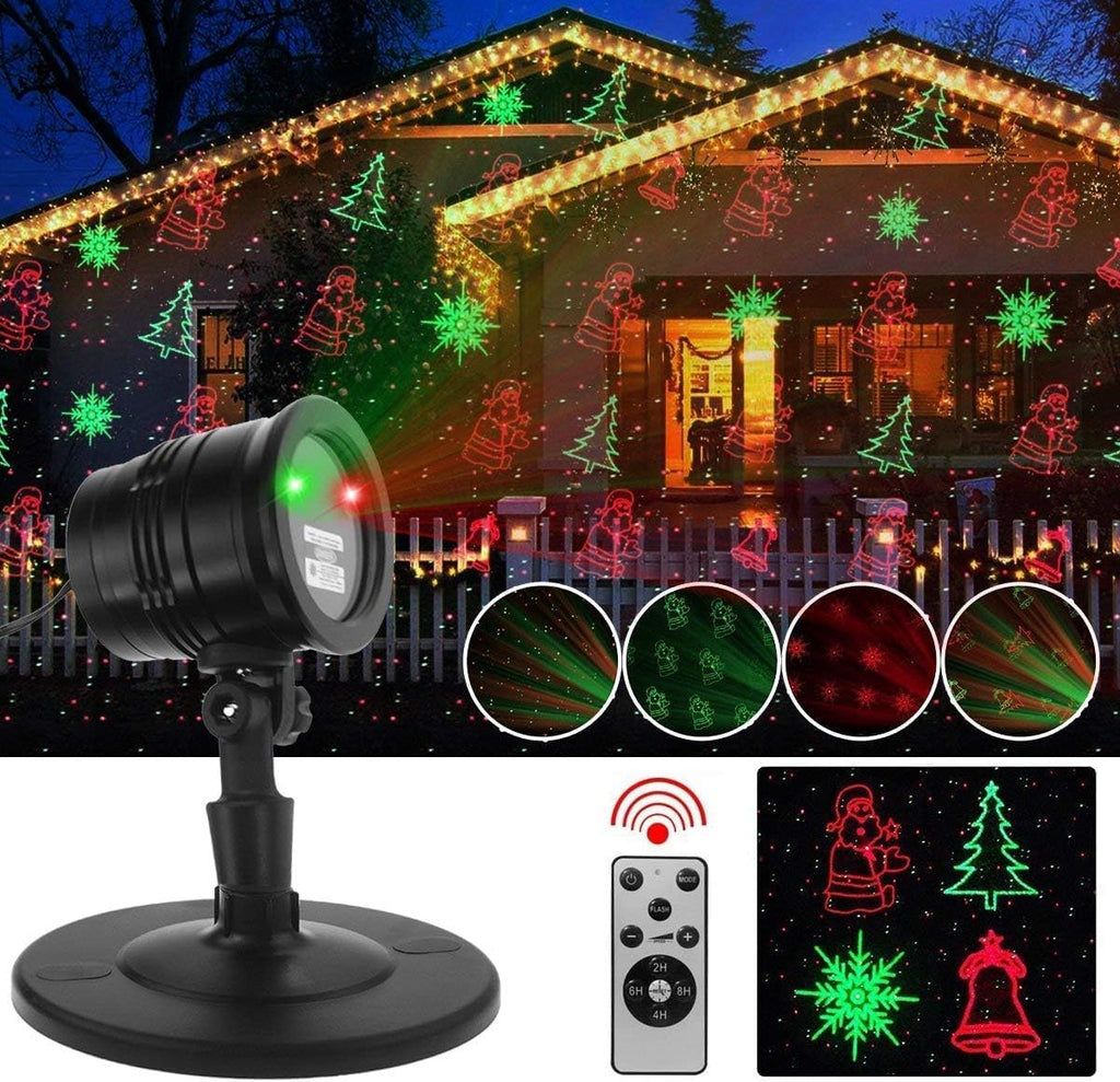 Christmas Projector Lights Outdoor Holiday Laser Lights Landscape Spotlight Red and Green with 360 Accessibility