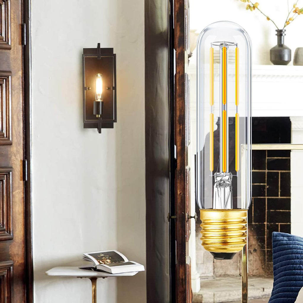 T10 Led Bulb,Dimmable 6W Led Tubular Bulbs, Soft White 3000K, 60 Watt Incandescent Bulb Equivalent, 3000K Soft White