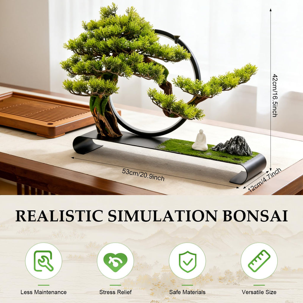 Realistic Simulation Bonsai, Zen Artificial Welcome Pine Bonsai LED Lamp 10%-100% Brightness, Artificial Bonsai Pine