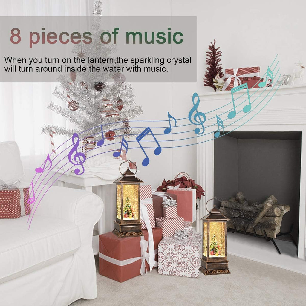 Christmas Lantern,Christmas Snow Globe,Christmas Decorations with Music,Christmas Day Gifts Used for Garden