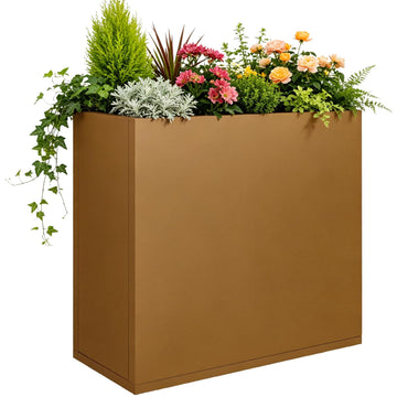 Corten Steel Planter Box 28"x12"x28", Tall Planter box Outdoor