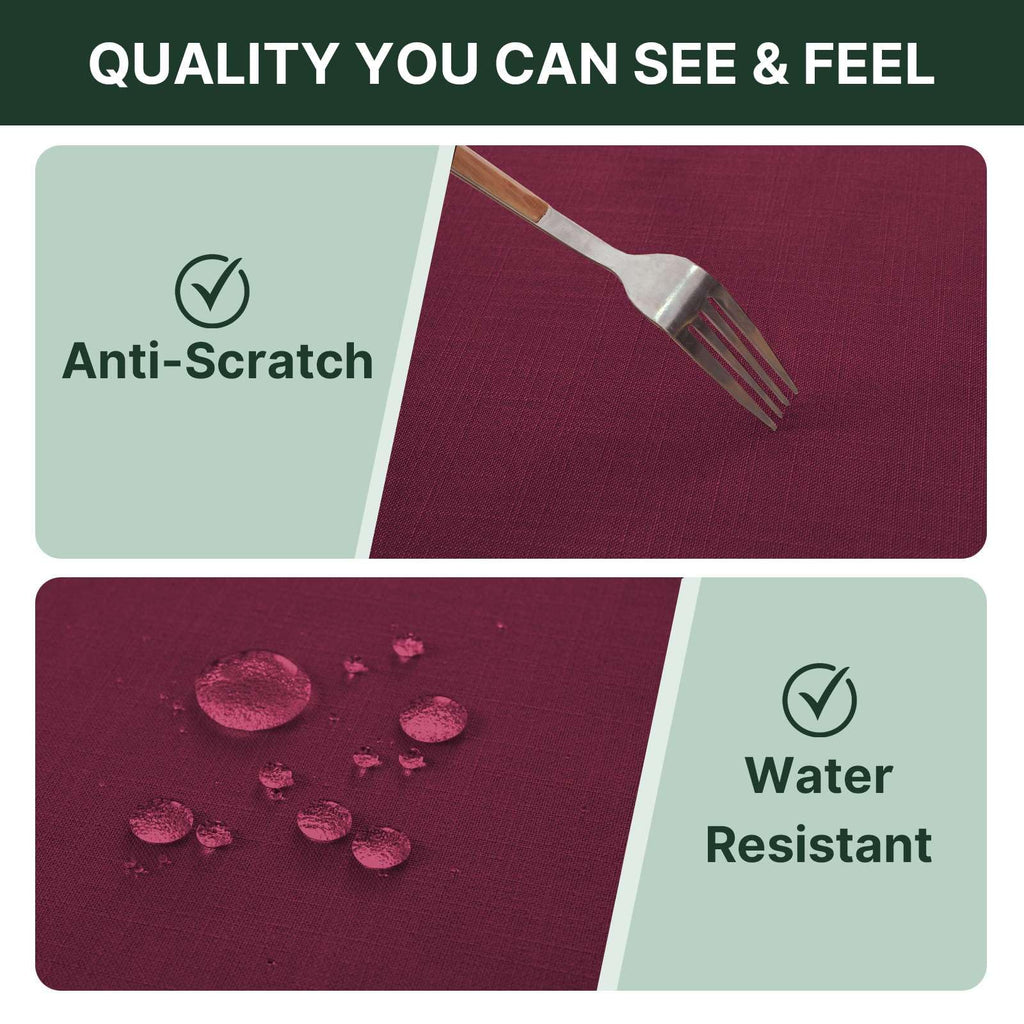 Linen Textured Table Cloths 54 x 80 Inch Premium Solid Tablecloth Spill-Proof Waterproof Table Cover for Dining
