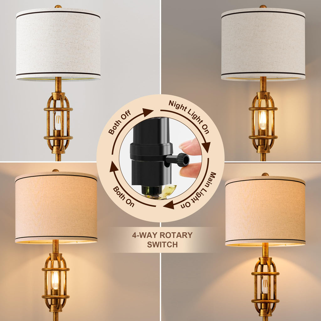 Floor Lamps, 62.5'' Farmhouse Tall Lamp with 2 Light Source