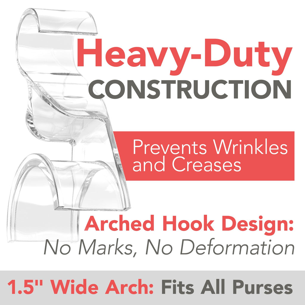 Clear Purse Hanger Closet 3 Pack, Acrylic Purse Hooks for Closet