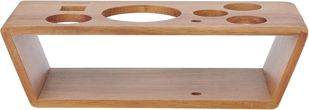 Glenwood Mixology Cocktail Shaker Bartender Stainless Steel with Acacia Wood Stand Bartool Set - Set of 8