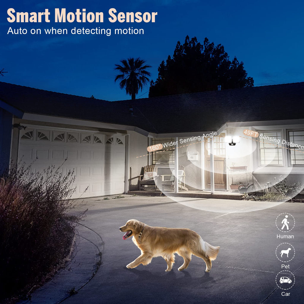 Battery Powered Motion Sensor Security Light, 5000K High Brightness, 6 -Month Battery Life, No Wiring