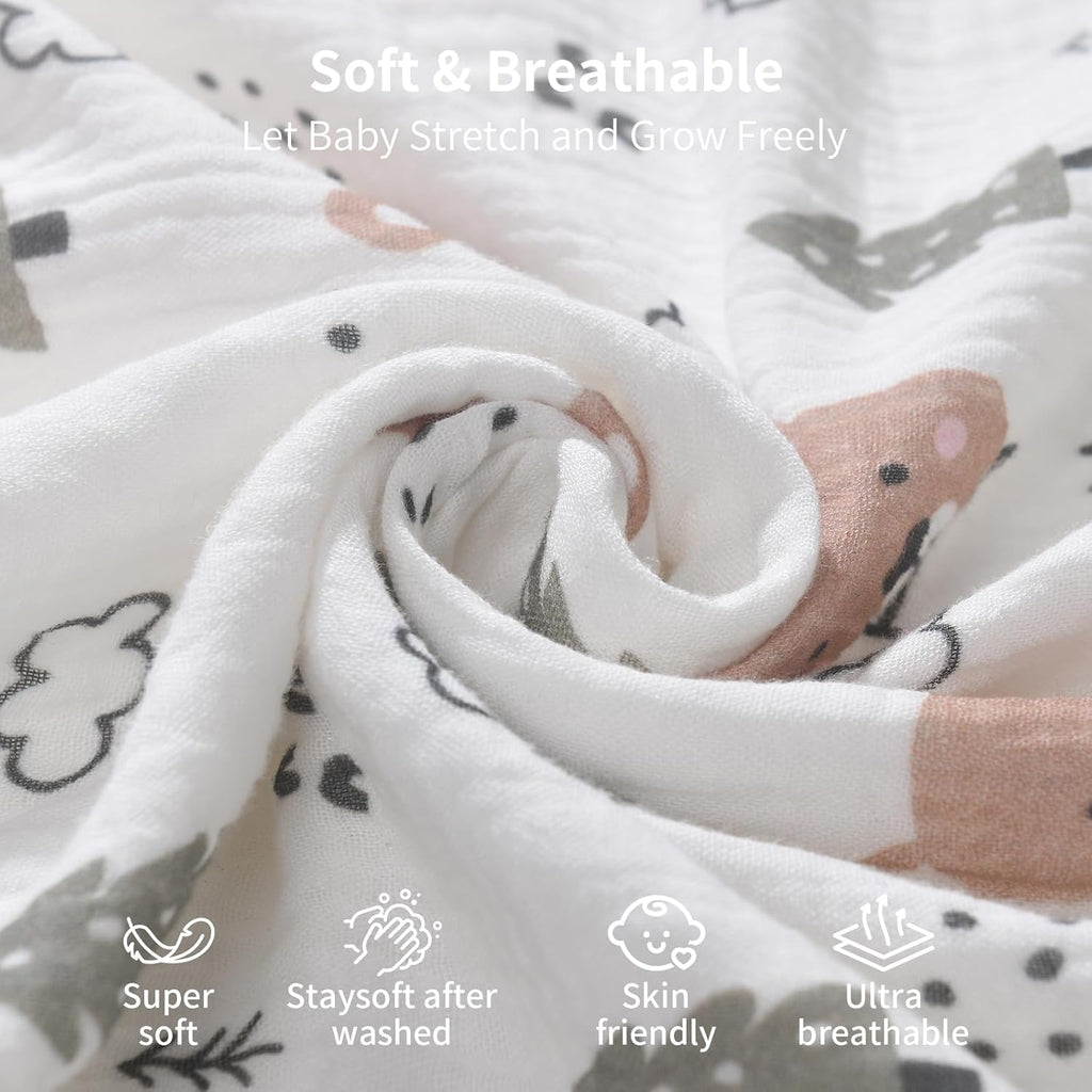 Rayon from Bamboo Swaddle Blankets for Newborn,2 Pack Breathable Soft Receiving Blanket,Large 41 x 41 inches Swaddle