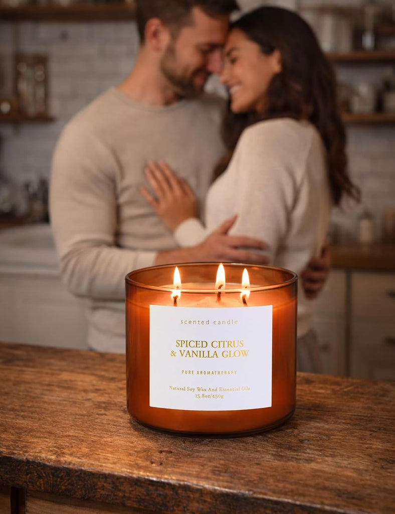 Spiced Citrus Vanilla 3-Wick Fall Scented Large Soy Candle 15.8oz