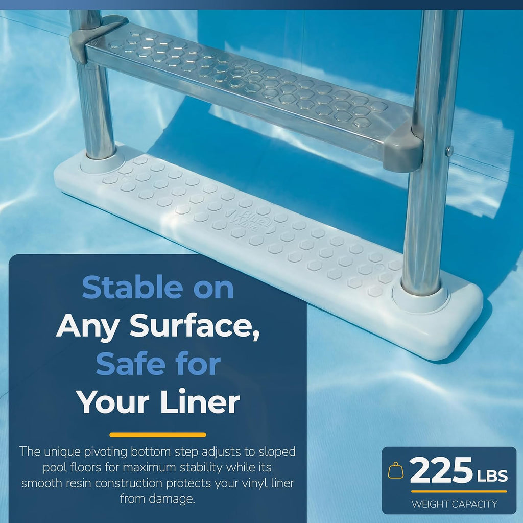 Wave Premium Stainless Steel in-Pool Ladder for Above Ground Pools