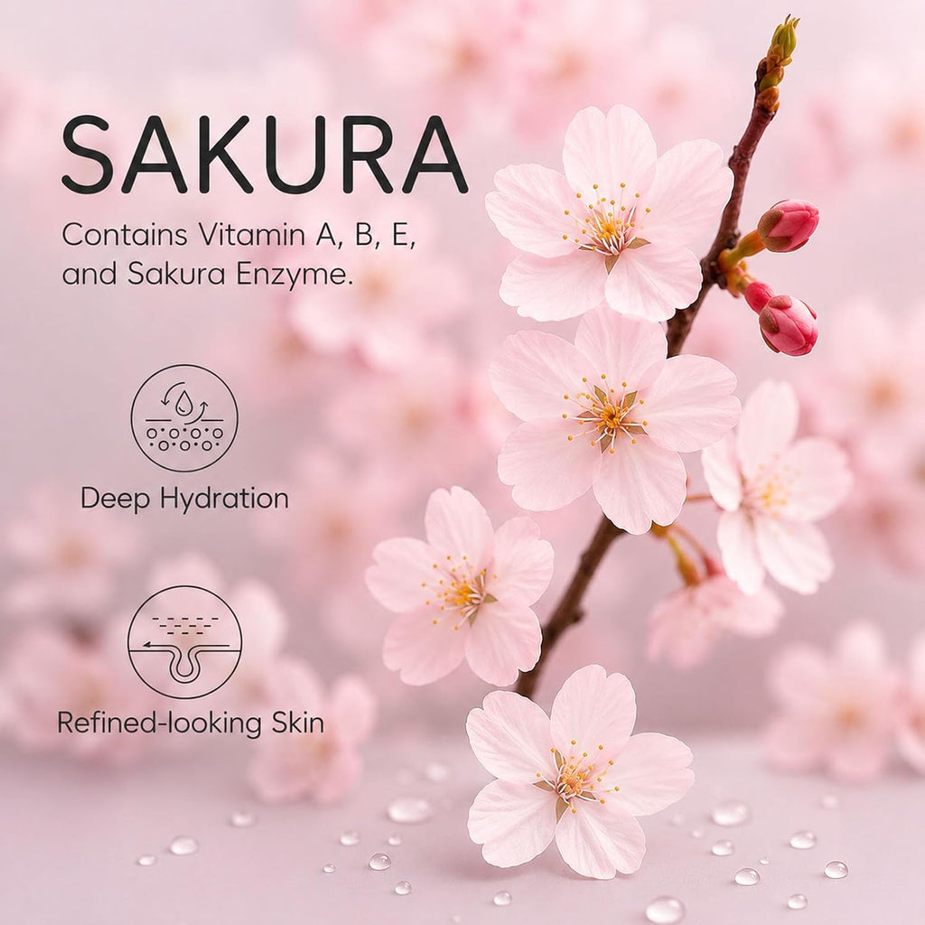 Cherry Blossom Bath and Body Gift Set for Women, Bath Gift Sets, Home Bath Spa Gifts Set for Self Care - Set of 9