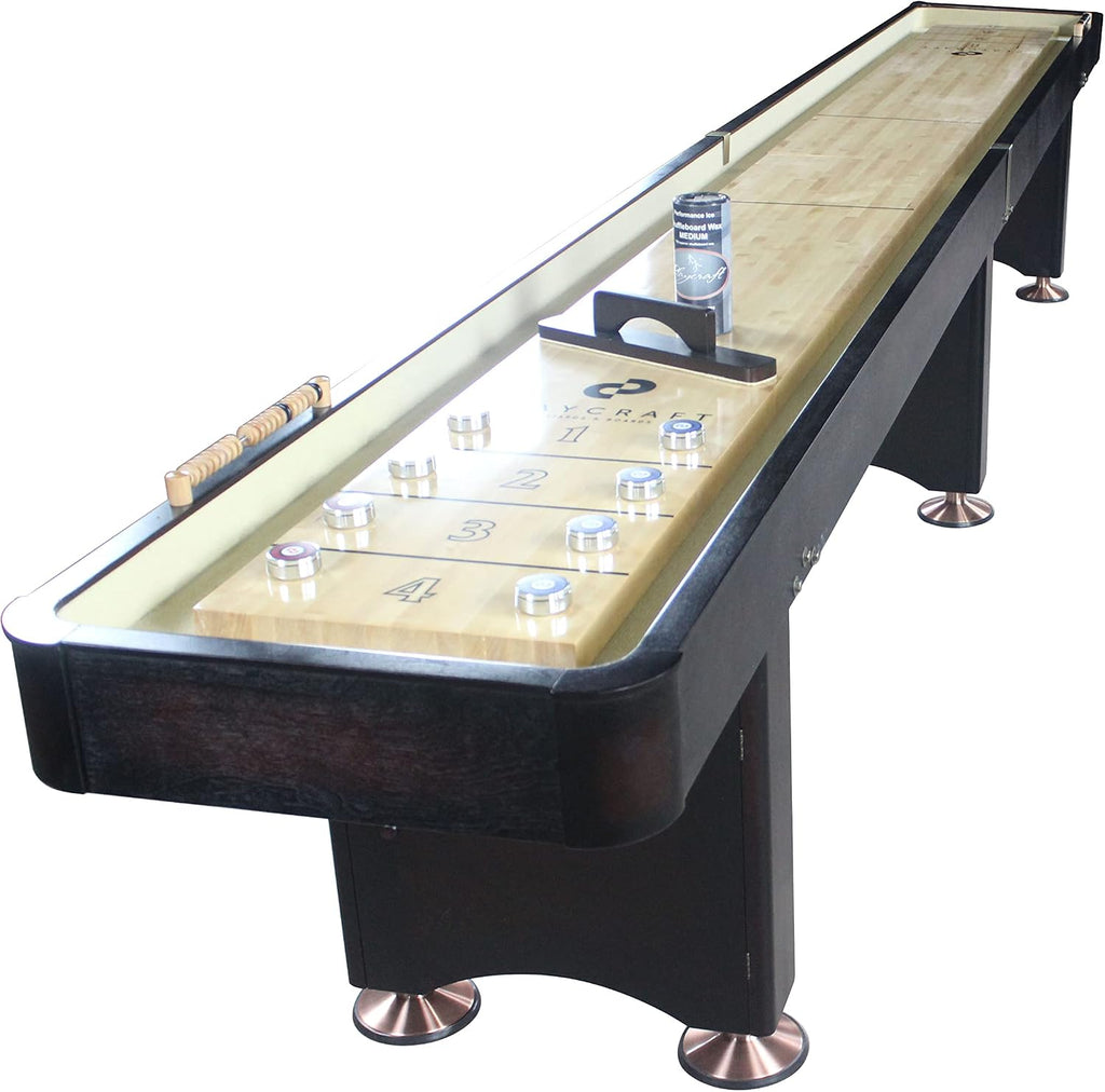 Espresso 16' 2 Piece Construction Shuffleboard Table