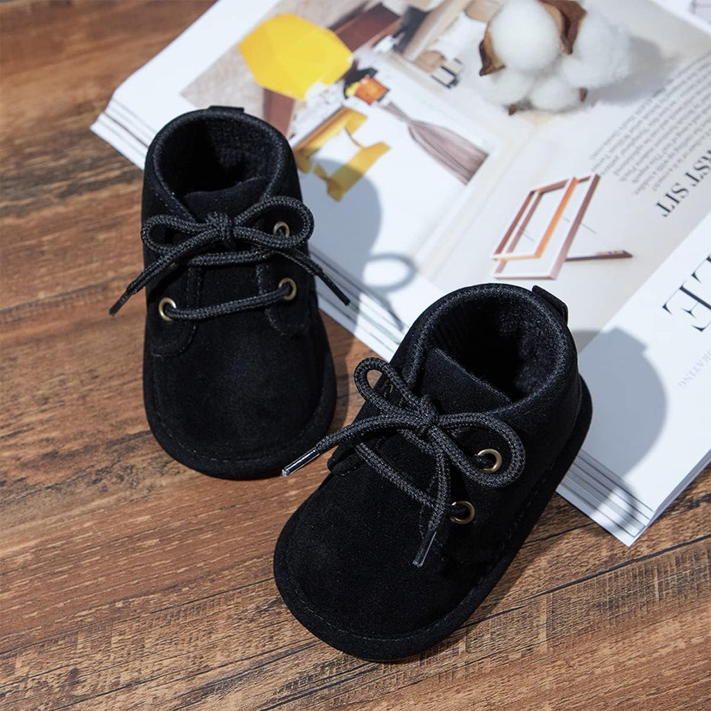 Baby Boy Girl Soft Sole Canvas Sneakers Sparkle High Top Lace Up Infant Unisex Ankle Shoes Boots Toddler