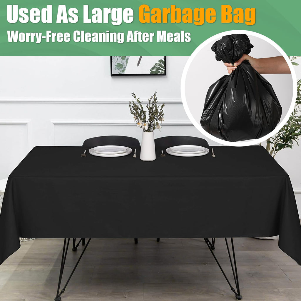 54 in X 300 FT Black Plastic Table Cover Roll with Slide Cutter