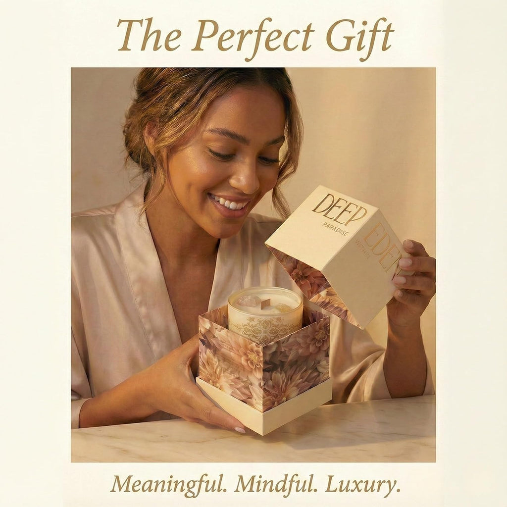 Healing Crystal Candle Gift for Women - Vanilla Cashmere Luxury Soy Candle with Crystals - Rose Quartz & Citrine - Set of 74