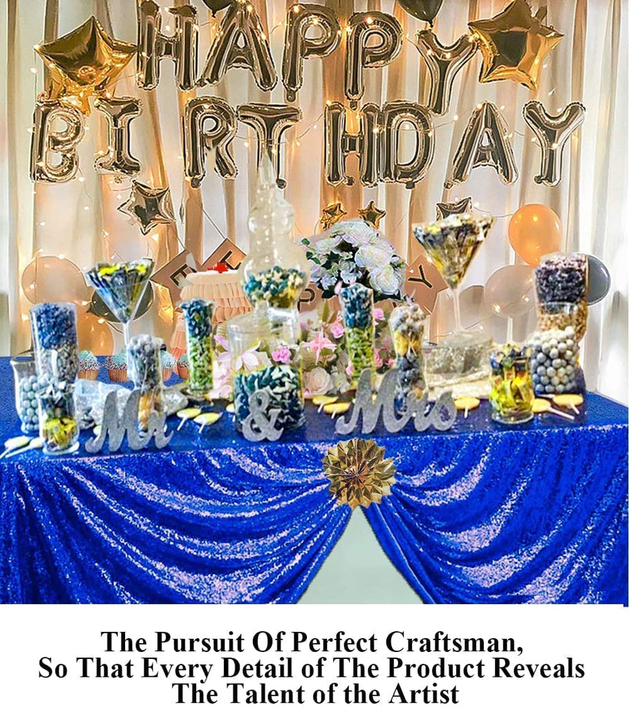 Sequin Tablecloth 50x80 Inch Royal Blue Glitter Table Cover