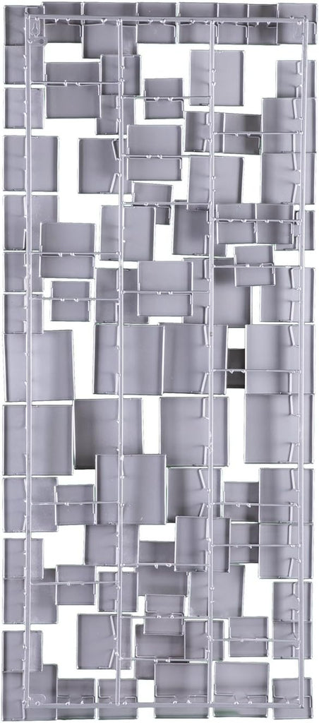 Wavson Wall Sculpture, Geometric 3D Design, Unique Mounting Wall Art, Silver, 47.00" x 2.25"
