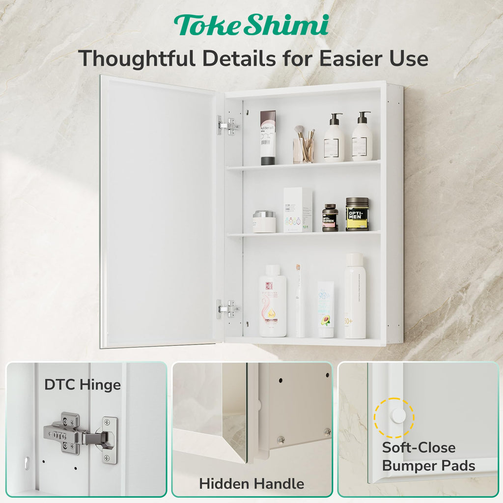 36 x 24 Medicine Cabinet with Mirror, Assembly Required, Wall Mounted Medicine Cabinet with Tempered Beveled Mirror
