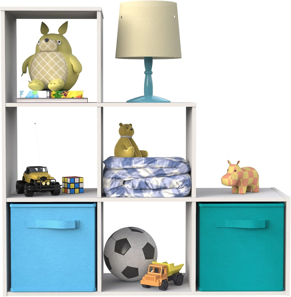 ClosetMaid Cubeicals 3-2-1 Cube Storage Shelf Organizer Bookshelf, 3 Tier, Steps, Corner Unit, Easy Assembly, Wood