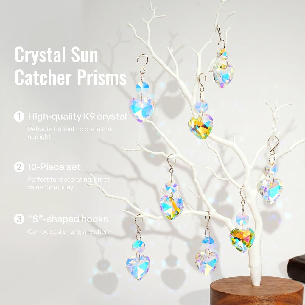 10pcs Suncatcher Prisms, Crystal Pendant Hanging Chandelier Beads for Decor - Crystal Suncatcher Prisms