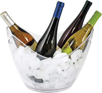 Chill Acrylic Ice Buckets for Parties and Drinks, 2.11 Gallons (8 Liters) Wine Beer Champagne Bucket, Beverage Tubs