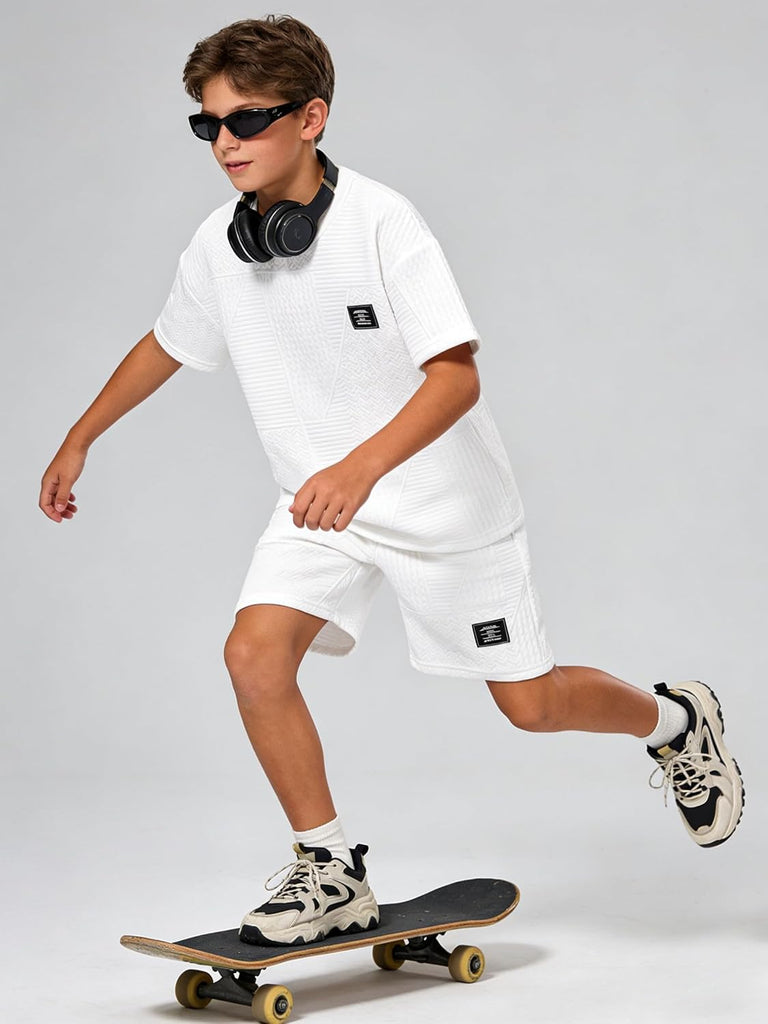 Tween Boys Clothes Summer Short Sleeve Top & Shorts Set Piece Casual Outfit