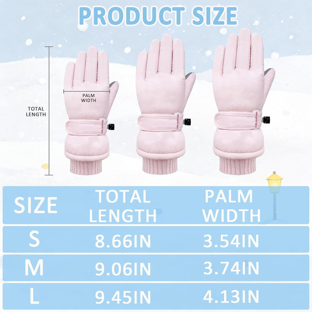 Kids Winter Gloves Warm Fleece Ski Snow Waterproof Windproof Cold Weather Snowboard Sport Mitten Gloves for Boys Girls