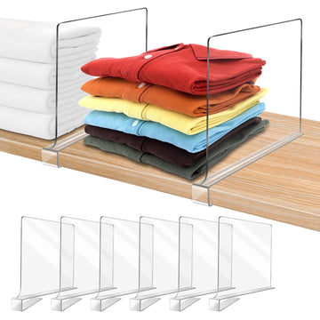 Acrylic Shelf Dividers for Closet Organization 6PCS Closet Shelf Divider Closet Dividers for Shelves Shelf Organizer